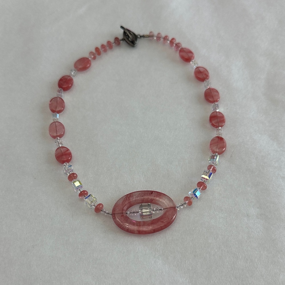Elegant Pink Beaded Necklace
